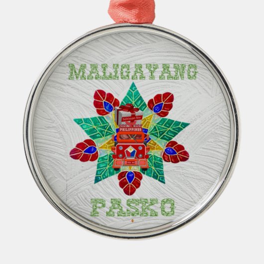 Parol, Jeepney Balikbayan Box Ornament Aus Metall (Vorne)