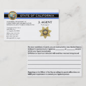 Parole Agent Business Card - Thin Blue Line Visitenkarte (Vorne/Hinten)