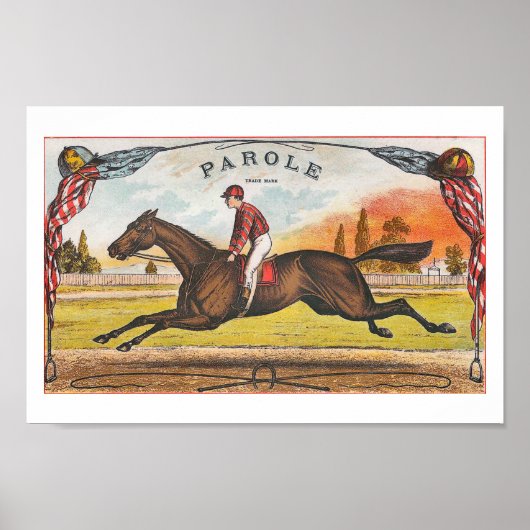 Parole Vintag American Racehorse Poster (Vorne)