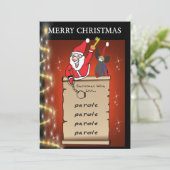 PAROLE WISH LIST - JAILMATECARDS.CO.UK - CHRISTMAS DANKESKARTE (Stehend Vorderseite)