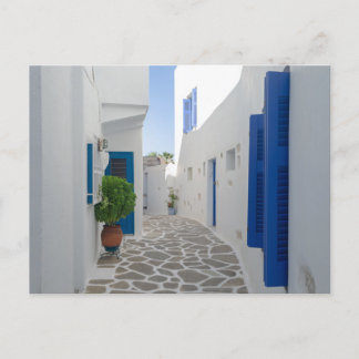 Paros Blau und Weiße Griechische Architektur Postkarte