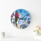 Paros Greece Island Travel Große Wanduhr (Zuhause)