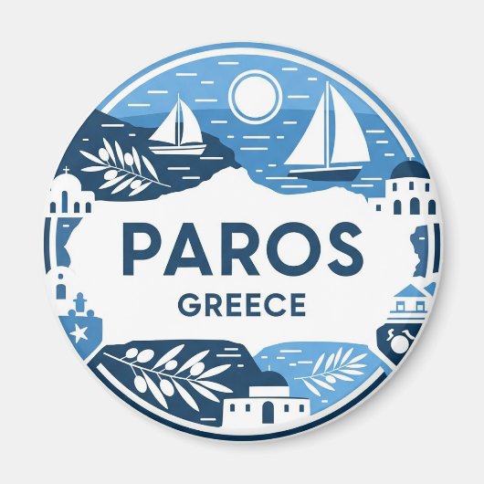 Paros Greece Island Travel Magnet (Vorne)