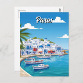 Paros Greece Island Travel Postkarte (Vorne/Hinten)