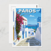 Paros Greece Island Travel Postkarte (Vorne/Hinten)