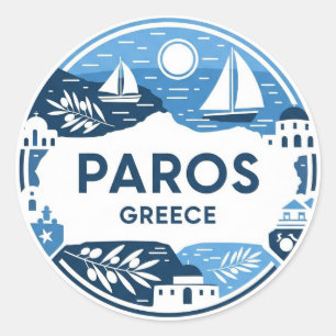 Paros Greece Island Travel Runder Aufkleber