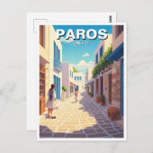 Paros Greece Islands Cobblestone Street Postkarte (Vorne/Hinten)