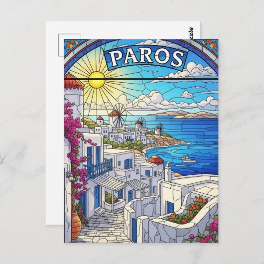Paros Greece Islands Travel Postkarte (Vorne/Hinten)