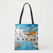 Paros Greece Vintag Art Travel Illustration Tasche (Vorderseite)