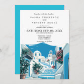 Paros Greece Wedding Einladung Retro (Vorne/Hinten)