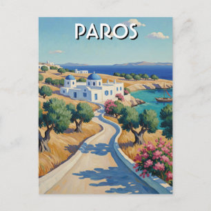 Paros Griechenland Inseln Reise Aquarell Postkarte
