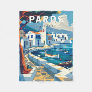 Paros Griechenland Reise Kunst Vintage Fleecedecke