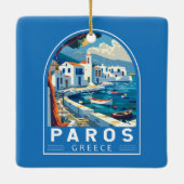 Paros Griechenland Reisen Kunst Vintag Keramikornament (Rückseite)