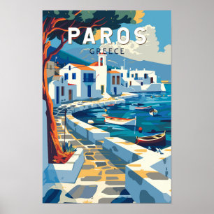 Paros Griechenland Reisen Kunst Vintag Poster
