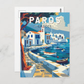 Paros Griechenland Reisen Kunst Vintag Postkarte (Vorne/Hinten)