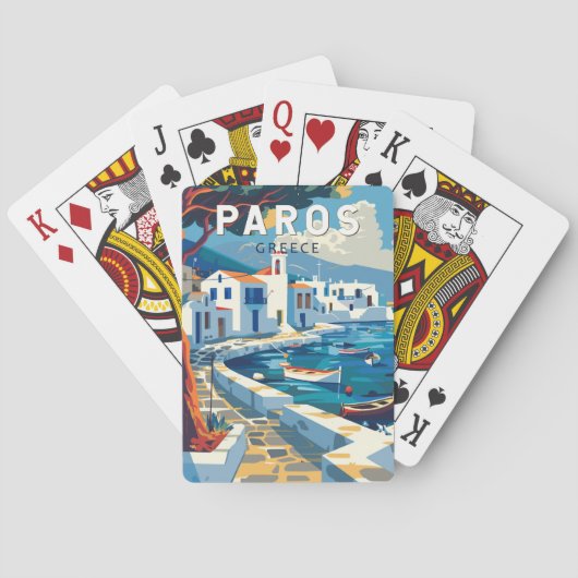 Paros Griechenland Reisen Kunst Vintag Spielkarten (Rückseite)