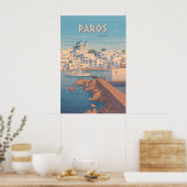 Paros Griechenland Reiseplakat Poster (Küche)