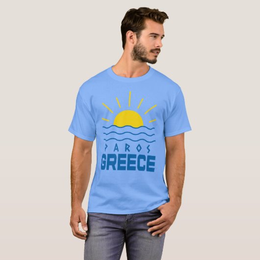 Paros Griechenland Sonnenschein und Meer Männer bl T-Shirt (Vorne ganz)