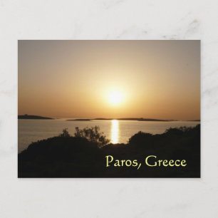 Paros Insel, Griechenland Bei Sonnenuntergang Post Postkarte