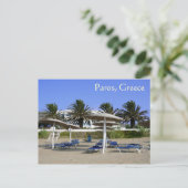 Paros Island, Griechenland Beach Umbrellas Postcar Postkarte (Stehend Vorderseite)