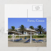 Paros Island, Griechenland Beach Umbrellas Postcar Postkarte (Vorne/Hinten)