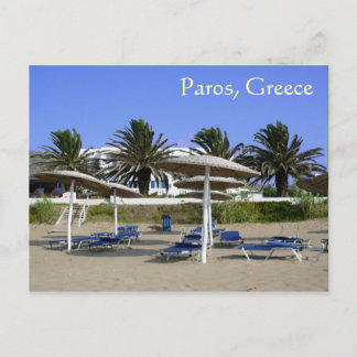 Paros Island, Griechenland Beach Umbrellas Postcar Postkarte