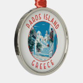 Paros Island Griechenland Retro gebeutelter Kreis Ornament Aus Metall (Rechts)
