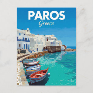 Paros Naoussa Hafen Griechische Kykladen Postkarte