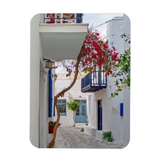 Paros Parikia Summer Alley Magnet (Vertikal)