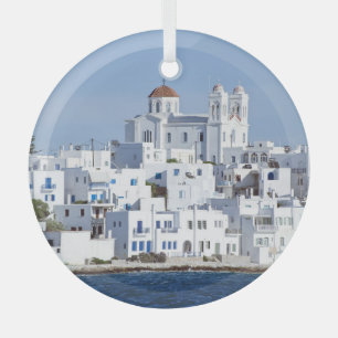 Paros Village Naoussa Island View Ornament Aus Glas