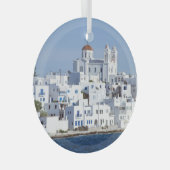 Paros Village Naoussa Island View Ornament Aus Glas (Vorderseite Rechts)