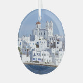 Paros Village Naoussa Island View Ornament Aus Glas (Vorderseite links)