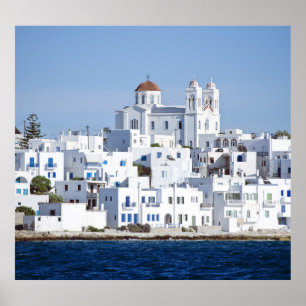 Paros Village Naoussa Island View Poster