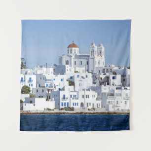 Paros Village Naoussa Island View Wandteppich