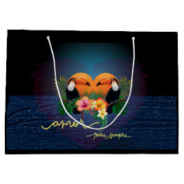 Parot Tropics Geschenktasche - Liebe Große Geschenktüte