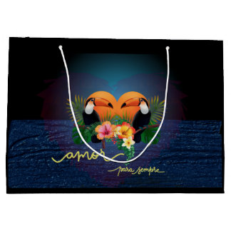 Parot Tropics Geschenktasche - Liebe Große Geschenktüte