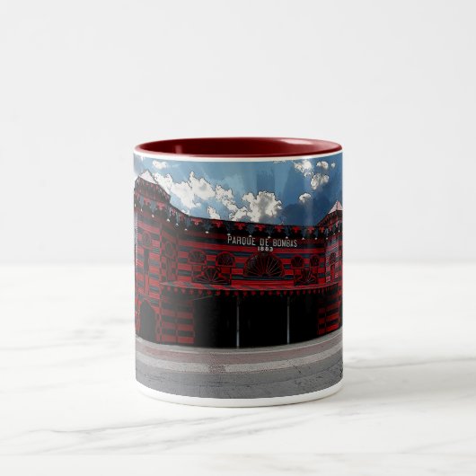Parque de Bombas de Ponce Zweifarbige Tasse (Mittel)