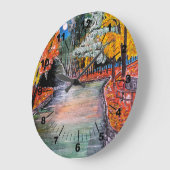 Parque de San Vicente Painting by Alfred Fox Große Wanduhr (Winkel)