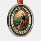 Parque Nacional Manuel Antonio Sloth Travel Art Ornament Aus Metall (Rechts)