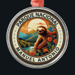 Parque Nacional Manuel Antonio Sloth Travel Art Ornament Aus Metall<br><div class="desc">Manuel Antonio National Park vector artwork design. Manuel Antonio National Park,  on Costa Rica’s central Pacific coast,  encompasses rugged rainforest,  white-sand beaches and coral reefs.</div>
