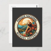 Parque Nacional Manuel Antonio Sloth Travel Art Postkarte (Vorne/Hinten)