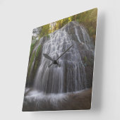 Parque Natural Del Monasterio - Wasserfall Quadratische Wanduhr (Winkel)