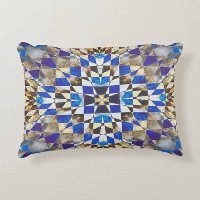 Parquet Blue Accent Pillow Dekokissen (Vorderseite)