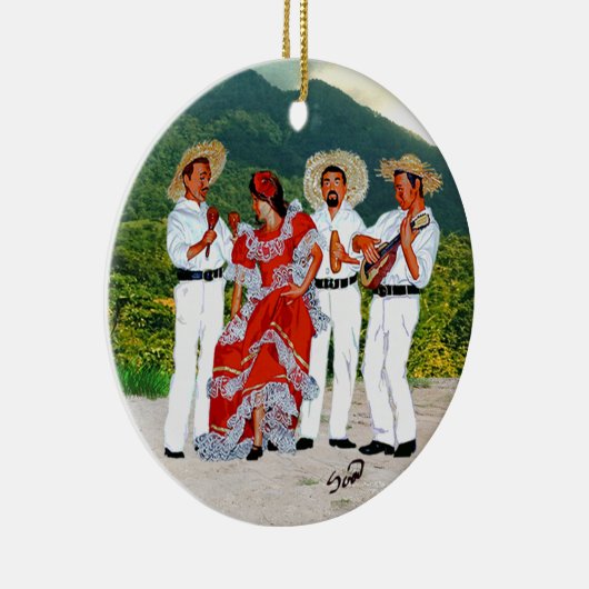 Parranda Jíbara Keramik Ornament (Rechts)