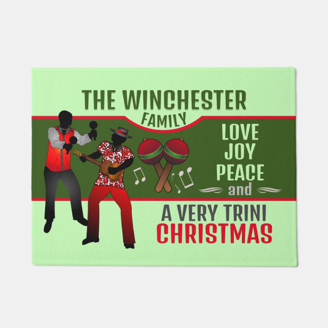PARRANDEROS mit einem sehr Trini Weihnachten Fußmatte (Vorderseite)