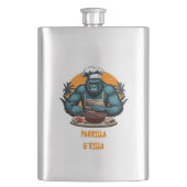 Parrilla G'rilla Master GRILLEN Griller Fun Pun Flachmann (Vorderseite)