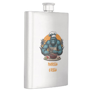Parrilla G'rilla Master GRILLEN Griller Fun Pun Flachmann