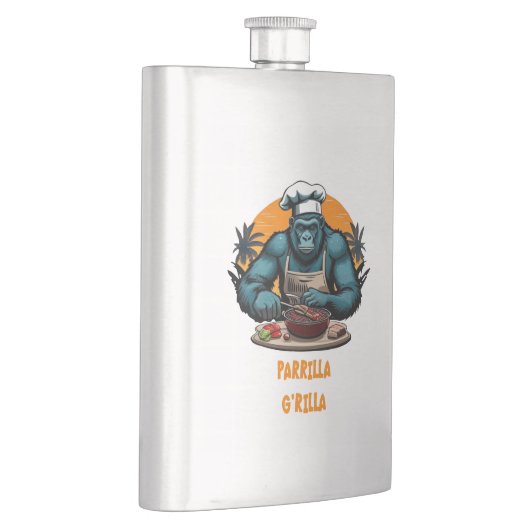 Parrilla G'rilla Master GRILLEN Griller Fun Pun Flachmann (Rechts)