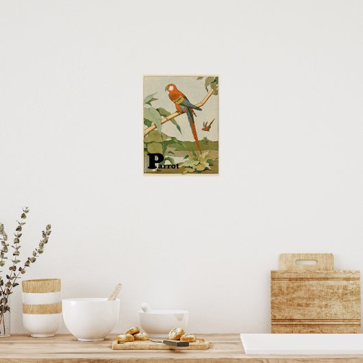 Parrot Alphabet Tier im Dschungel Poster (Küche)