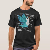 Parrot Anatomie I Blauer Mönch Parakeet Quaker T-Shirt (Vorderseite)